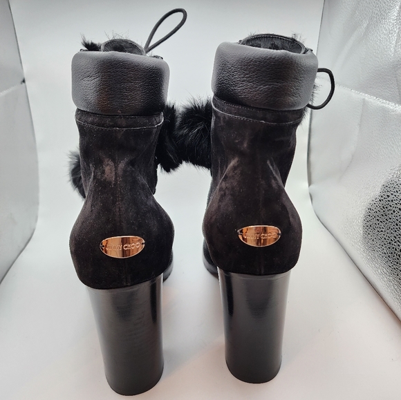 Jimmy Choo never worn suede booties with fur lining size 43 (US 11) - Picture 3 of 5